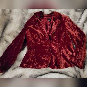Luxurious Velvet Blazee Jacket in Rich Red